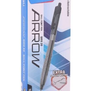 RETRACTABLE SMOOTH BALL POINT PEN .7MM BK(1X12) ARROW - Q013-20