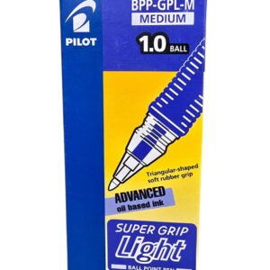 BPP-GPL-M Super Grip Ball Pen Blue 1.0mm Medium Tip Pack of 12 Refillable