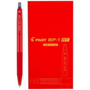 BP-1 RT-M-RD Medium Retractable Red Ball Pen, 0.7mm, Red, Box of 12