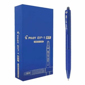 BP-1RT-M-BL Rubberized Retractable Ballpoint Pen Blue Ink Medium Tip Box of 12