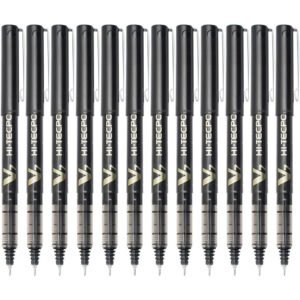 BX-V7-B Hi-Tecpoint Rollerball Pen, 0.7 mm Tip - Black, Box of 12