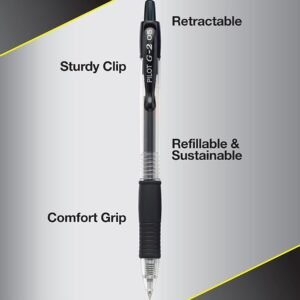 BLG2-F5-BK Premium Refillable & Retractable Ball Gel Pens, Extra Fine Point, Black Ink, 12Pcs