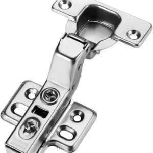 Type-C Standard Cabinet Hinge – European Style Soft-Close Hinges, Four-Hole Mounting, Nickel Plated, 1 Pair (Inset)