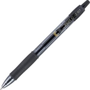 BL-G2F-7 Premium Refillable & Retractable Rolling Ball Gel Pens, Fine Point, Black Ink, 12 Pcs