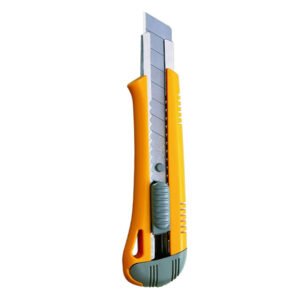 L-18YE Auto Lock Utility Knife – 18mm Snap-Off Cutter, Yellow Handle