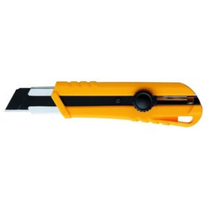 Muratec H-12YE Job Pro 25mm Extra Heavy Duty Utility Knife with Power Black H-Blade & Screw Lock – Yellow