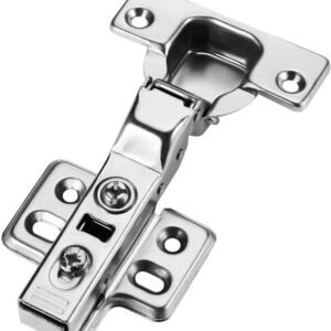 Type-B Soft-Close Frameless Cabinet Hinges (4 PCS Set) – 110° European Style, Nickel Plated, Half Overlay, 35mm Concealed Hinges with 16 Stainless Steel Screws