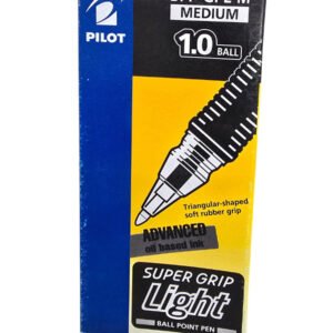 BPP-GPL-M Super Grip Ball Pen Black 1.0mm Medium Tip Pack of 12 Refillable