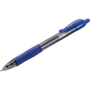 BL-G2-7 Premium Refillable & Retractable Ball Gel Pens, Fine Point, Blue Ink, 12 Pcs