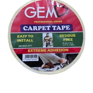 Double Sided Carpet Tape 50mm x 25m – Heavy Duty Rubber Adhesive, Residue Free, Yellow