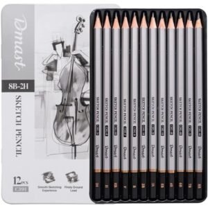 EC391 2H-8B Sketch Pencil Set 12-Pieces, Black