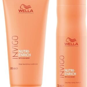 Wella Professionals Invigo Nutri Enrich Deep Nourishing Shampoo 250Ml And Conditioner 200Ml Duo For Dry And Damaged Hair