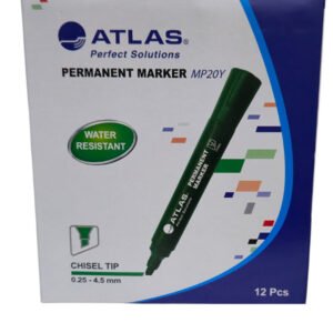 Permanent Marker, Chisel Tip, Green Ink-Pack of 12, Quick-Drying, Water-Resistant, Fade-Resistant, Low Odor, MP20Y-0.25-4.5mm