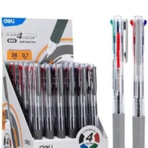 Retractable Smooth Ball Point Pen, Bullet tip: 0.7mm, 4 Colors, 36 Pcs (EQ182)