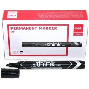 EU10120 Think Chisel Tip Permanent Marker 1.5-5mm Low Odor Ink Set 1x12 Pieces, Black